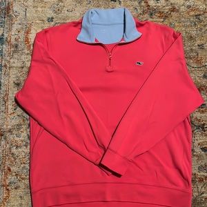 Soft pink vineyard vines mens zip sweater size large